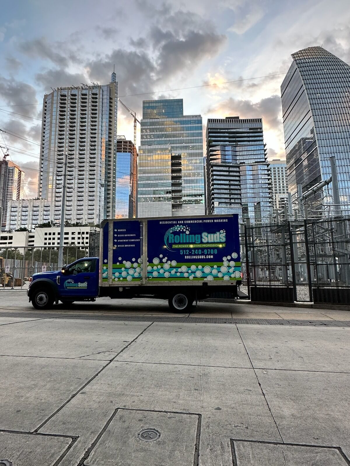 Commercial power washing service in downtown Lancaster